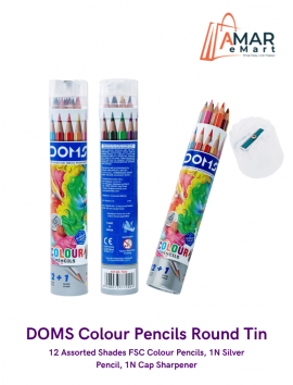 DOMS Colour Pencils Round Tin FSC 12