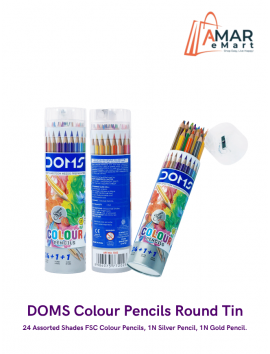 DOMS Colour Pencils Round Tin FSC 24