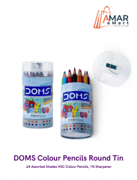 DOMS Colour Pencils Round Tin HSC 24